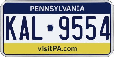PA license plate KAL9554