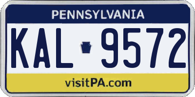 PA license plate KAL9572