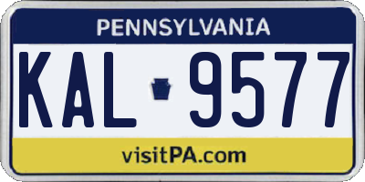 PA license plate KAL9577