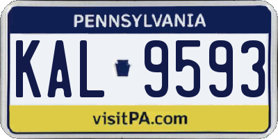 PA license plate KAL9593