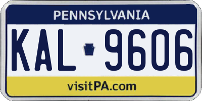 PA license plate KAL9606