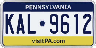 PA license plate KAL9612