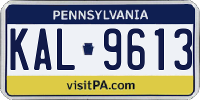 PA license plate KAL9613