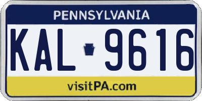 PA license plate KAL9616