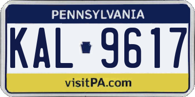 PA license plate KAL9617