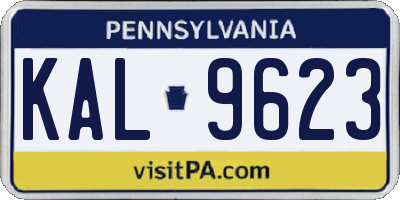 PA license plate KAL9623