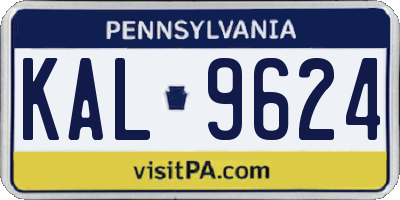 PA license plate KAL9624