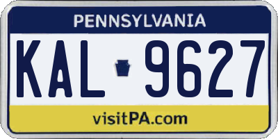 PA license plate KAL9627
