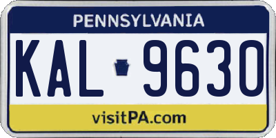 PA license plate KAL9630