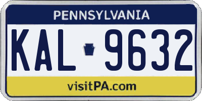 PA license plate KAL9632