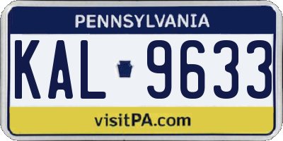 PA license plate KAL9633