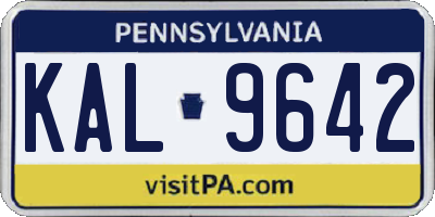 PA license plate KAL9642