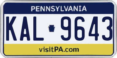 PA license plate KAL9643