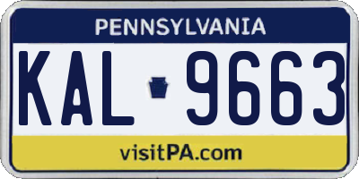 PA license plate KAL9663
