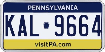 PA license plate KAL9664