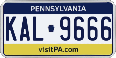 PA license plate KAL9666
