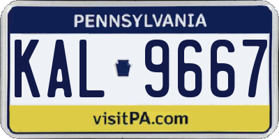 PA license plate KAL9667