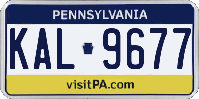 PA license plate KAL9677