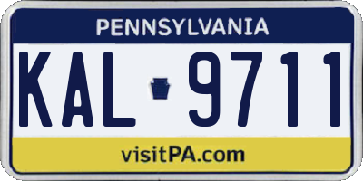 PA license plate KAL9711