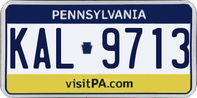 PA license plate KAL9713
