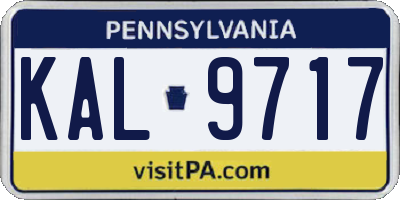 PA license plate KAL9717