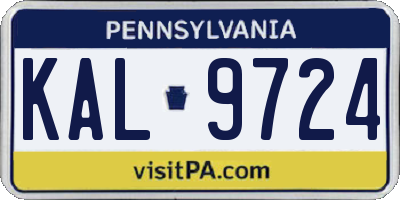 PA license plate KAL9724