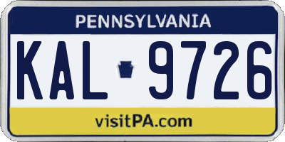 PA license plate KAL9726