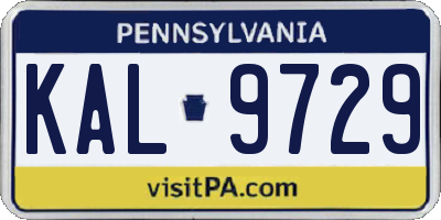 PA license plate KAL9729