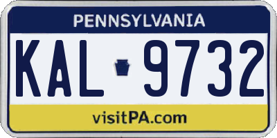 PA license plate KAL9732