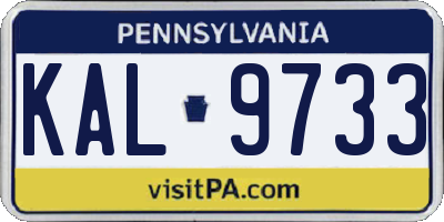 PA license plate KAL9733