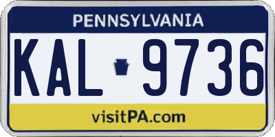 PA license plate KAL9736