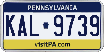 PA license plate KAL9739