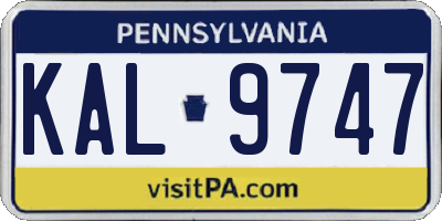 PA license plate KAL9747