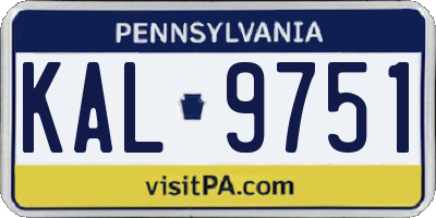 PA license plate KAL9751
