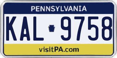PA license plate KAL9758