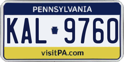 PA license plate KAL9760