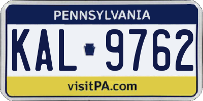 PA license plate KAL9762