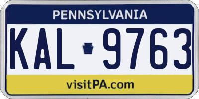 PA license plate KAL9763