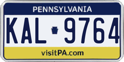 PA license plate KAL9764
