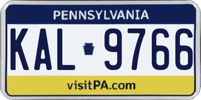 PA license plate KAL9766