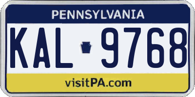 PA license plate KAL9768