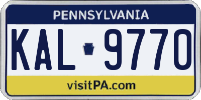 PA license plate KAL9770