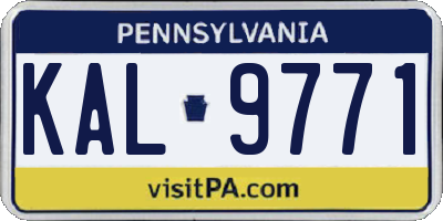 PA license plate KAL9771