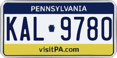 PA license plate KAL9780