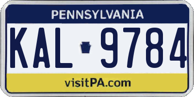 PA license plate KAL9784
