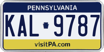 PA license plate KAL9787