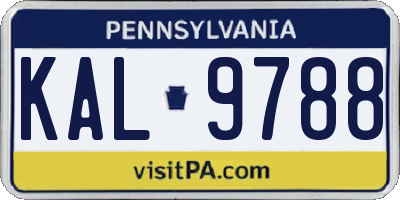 PA license plate KAL9788