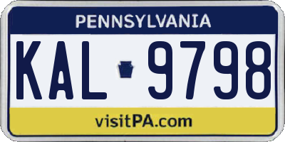 PA license plate KAL9798