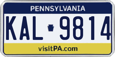 PA license plate KAL9814