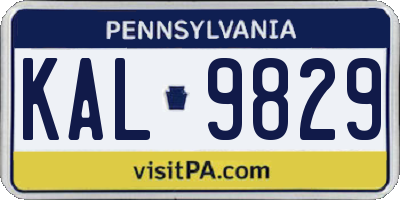 PA license plate KAL9829